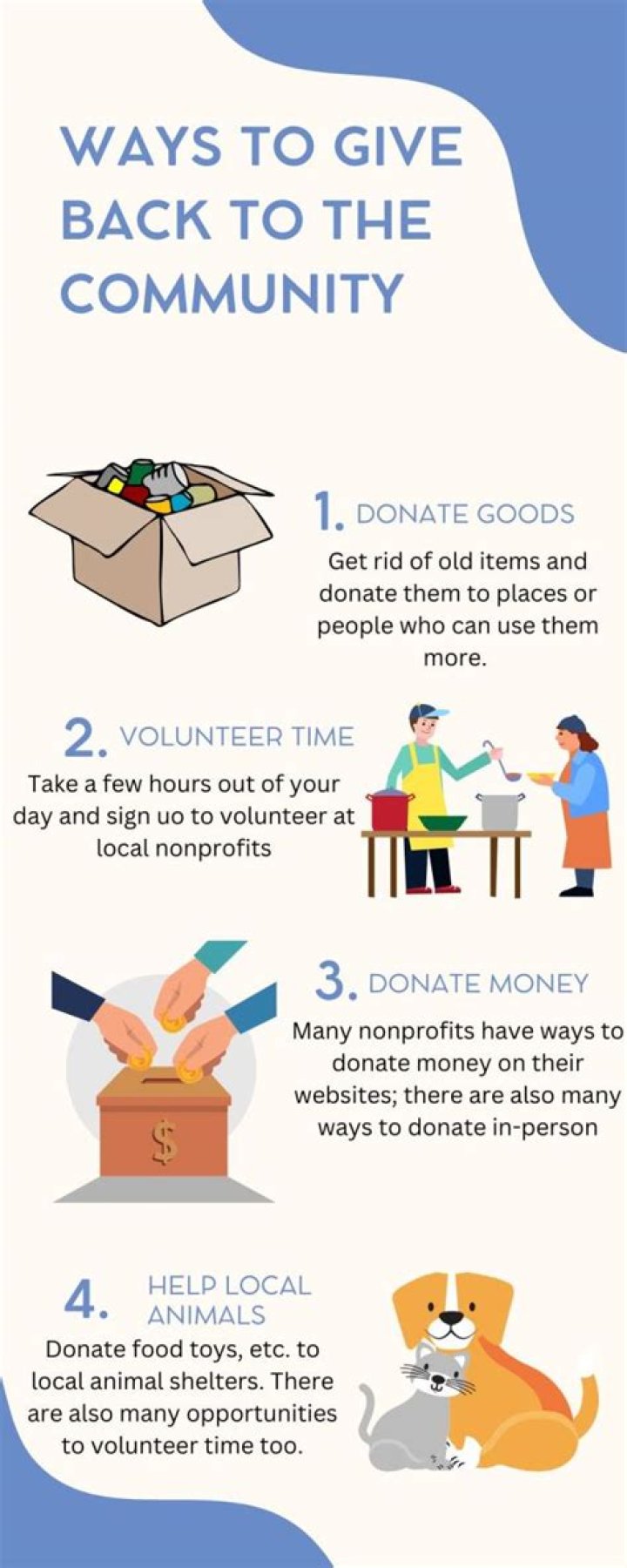 How can I give back to the community without money?