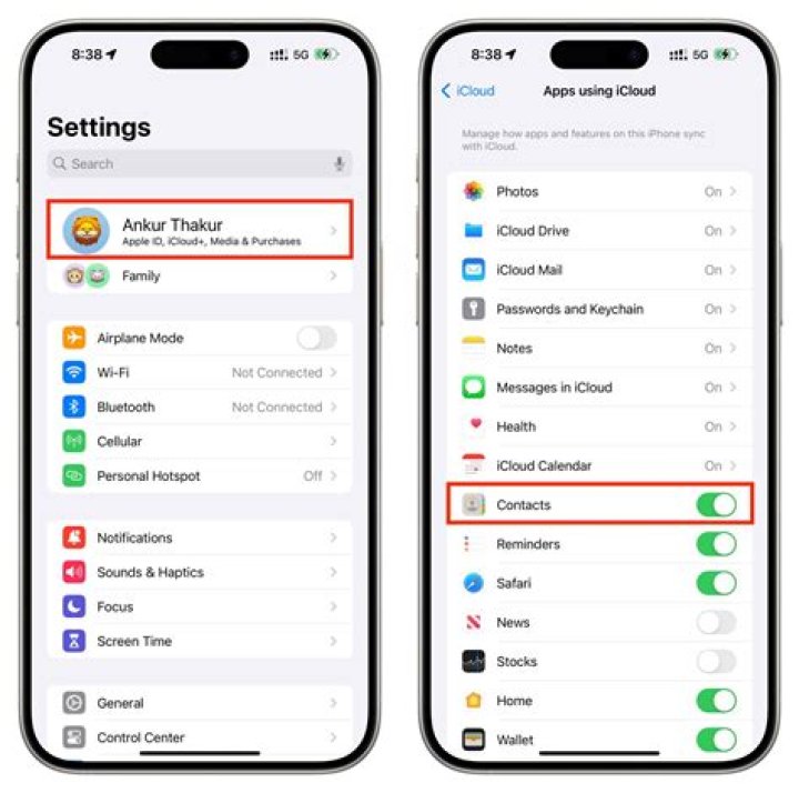 How do I access iCloud contacts on my iPhone?