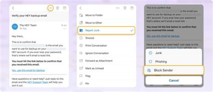 How do I block senders in Hotmail app?