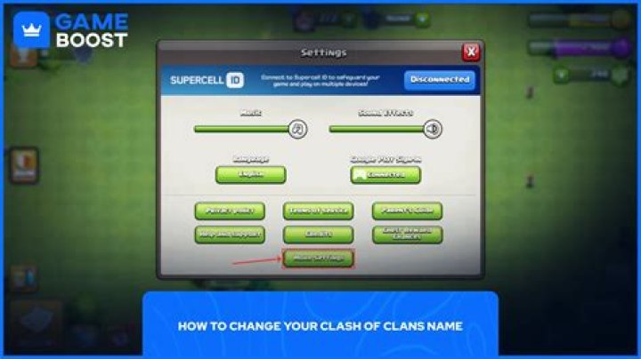 How do I change my Clash of Clans name?