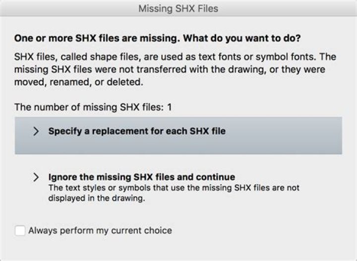 How do I fix a missing SHX file?