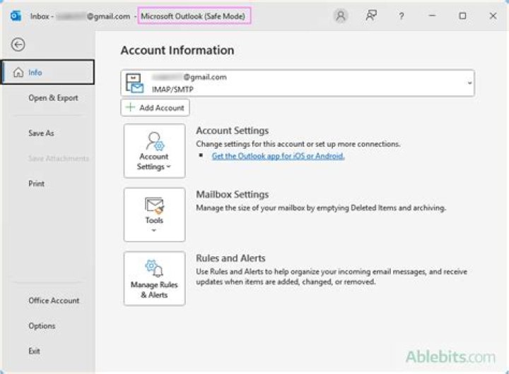 How do I open Outlook 2007 in safe mode?