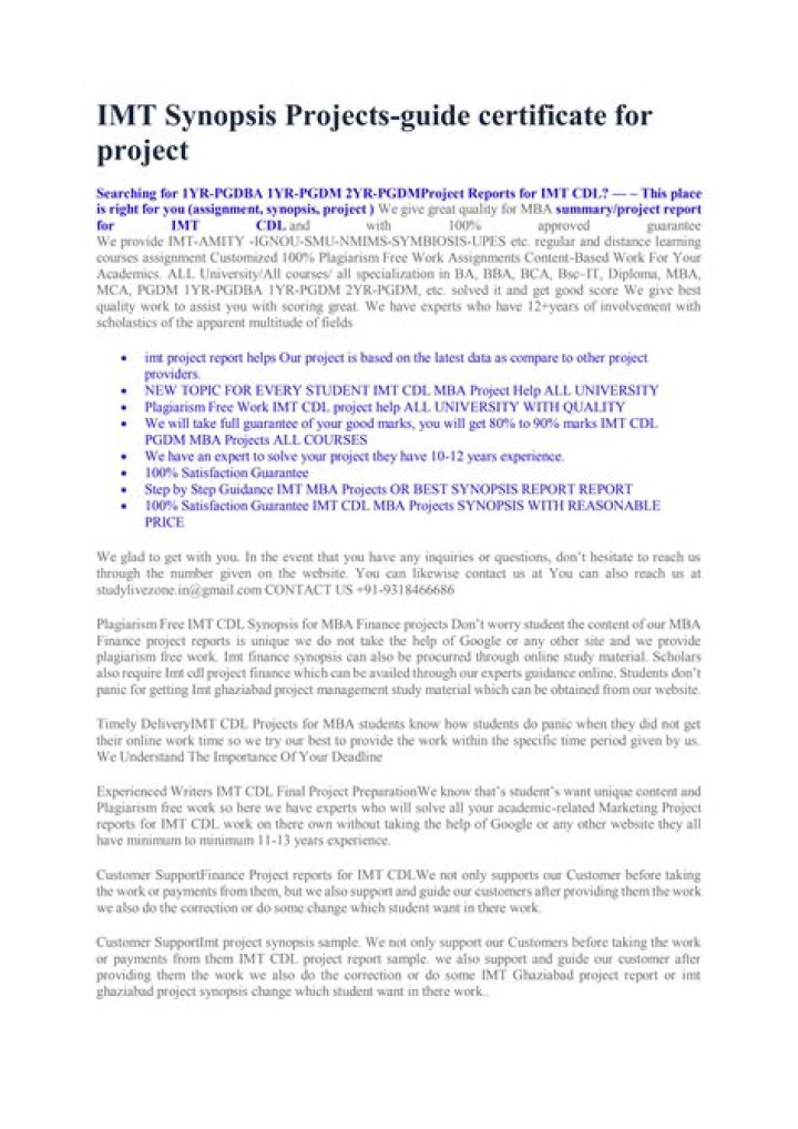 How do I write an MBA project synopsis?