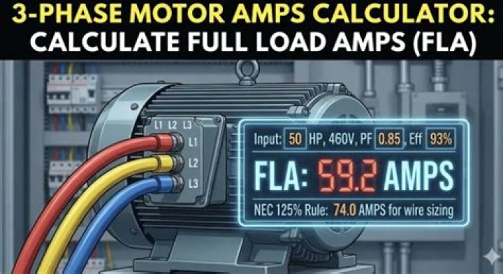 How do you calculate full load amps on a 3 phase motor?