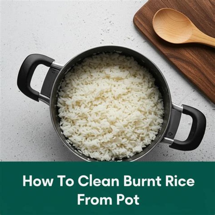How do you clean a burnt rice vessel?