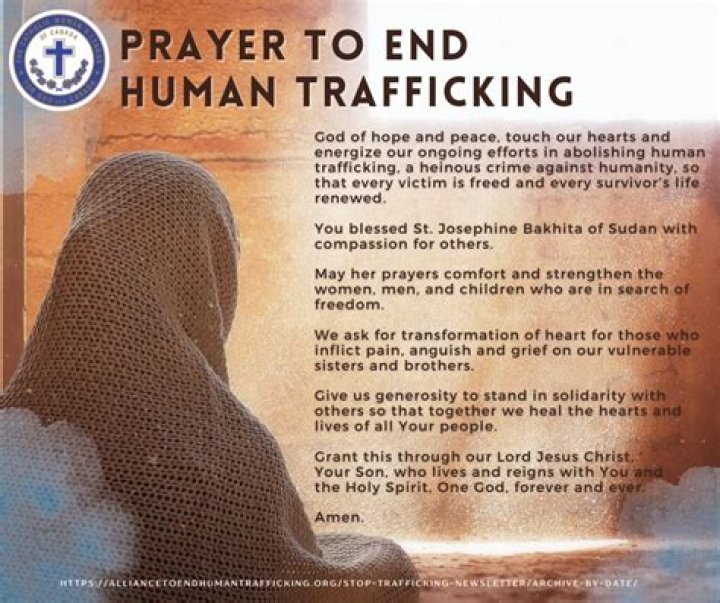How do you pray against human trafficking?