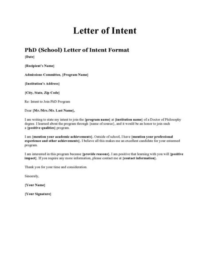 How do you write a simple letter of intent?