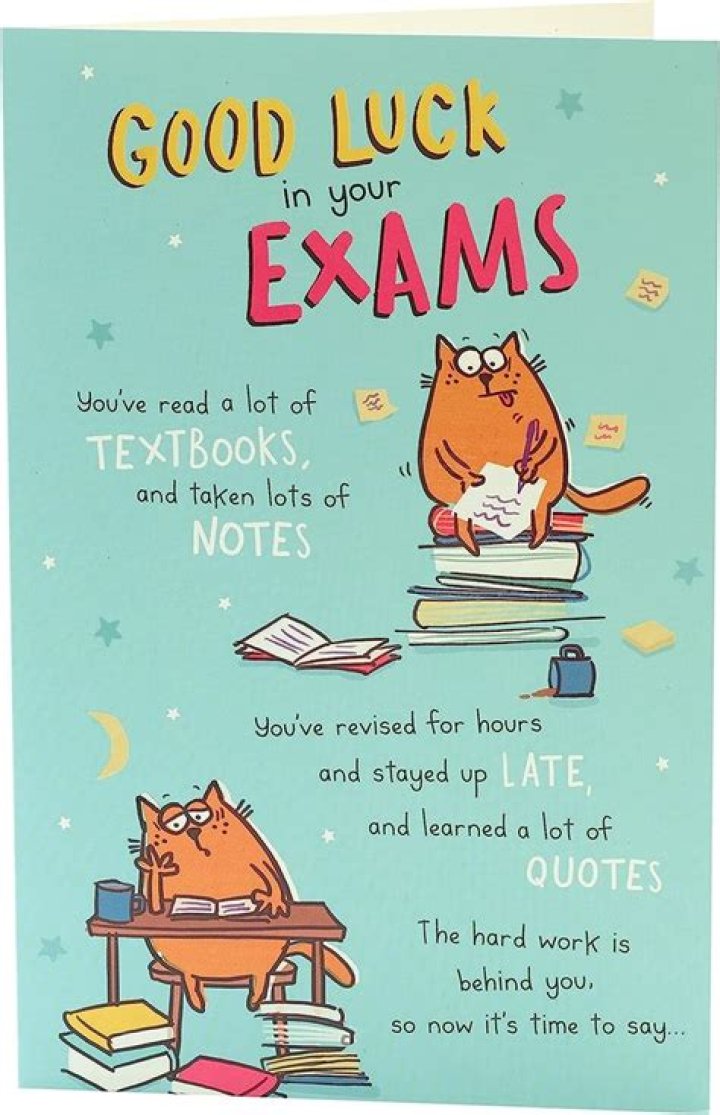 Is it good luck in your exams or good luck with your exams?