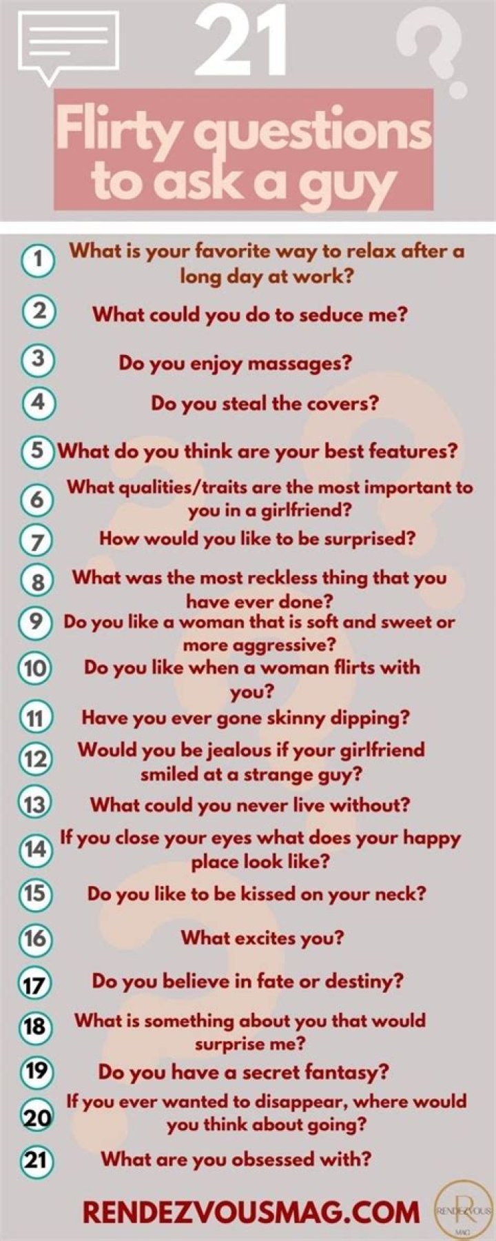 What are some flirty questions to ask a guy?