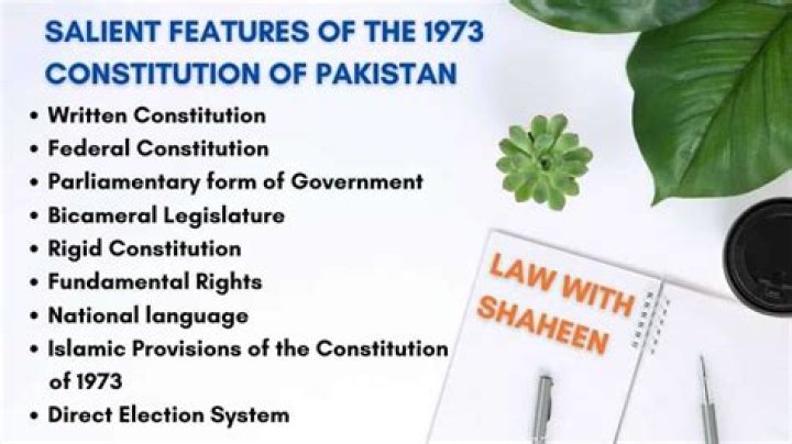 What are the salient features of Constitution of Pakistan 1973?