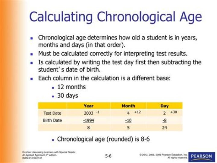 What does chronological age mean?