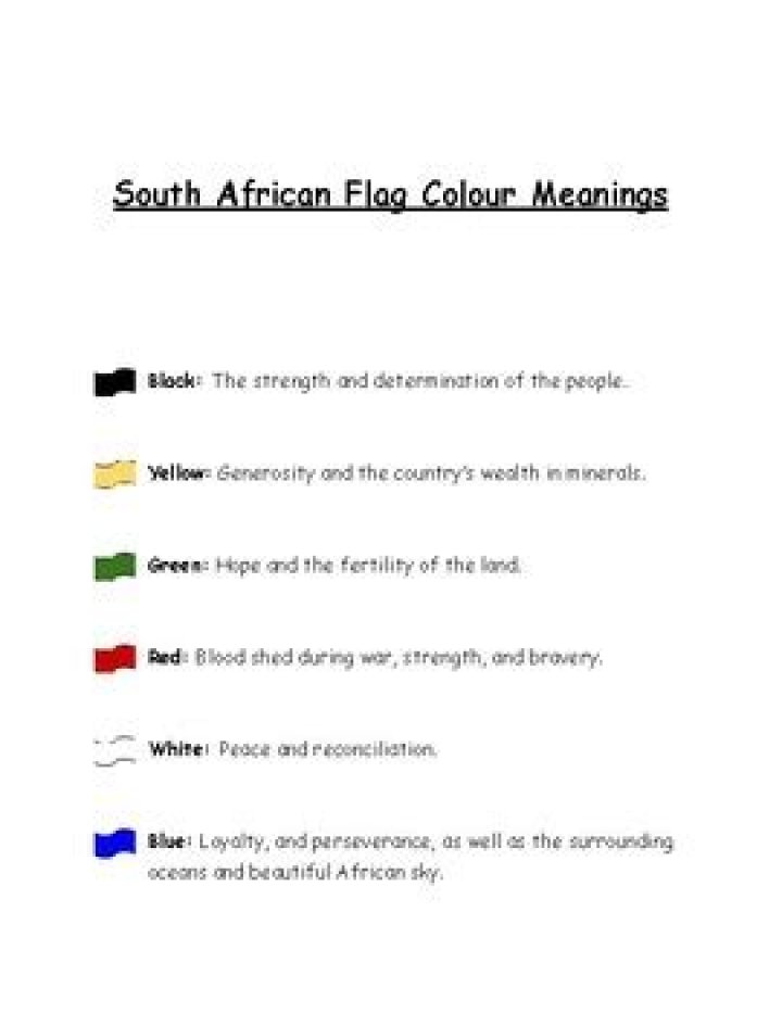What does each Colour in the South African flag represent?
