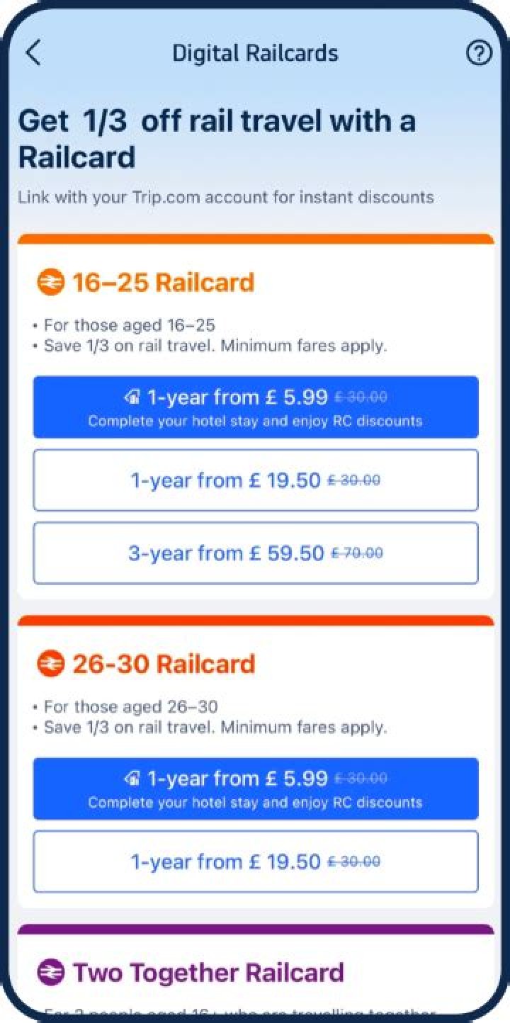 What is a 26 30 railcard?