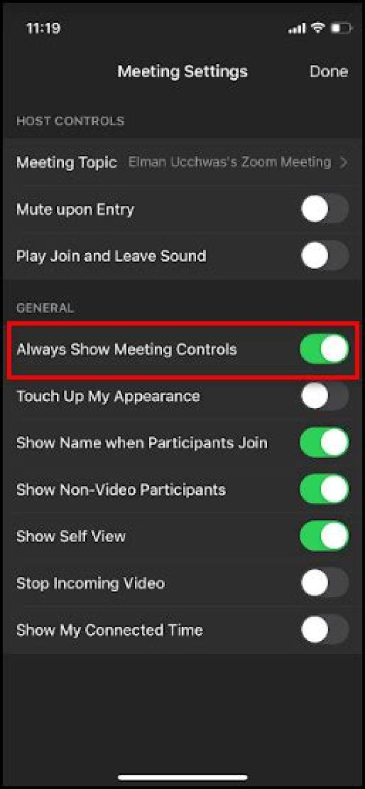 What is always show meeting controls?