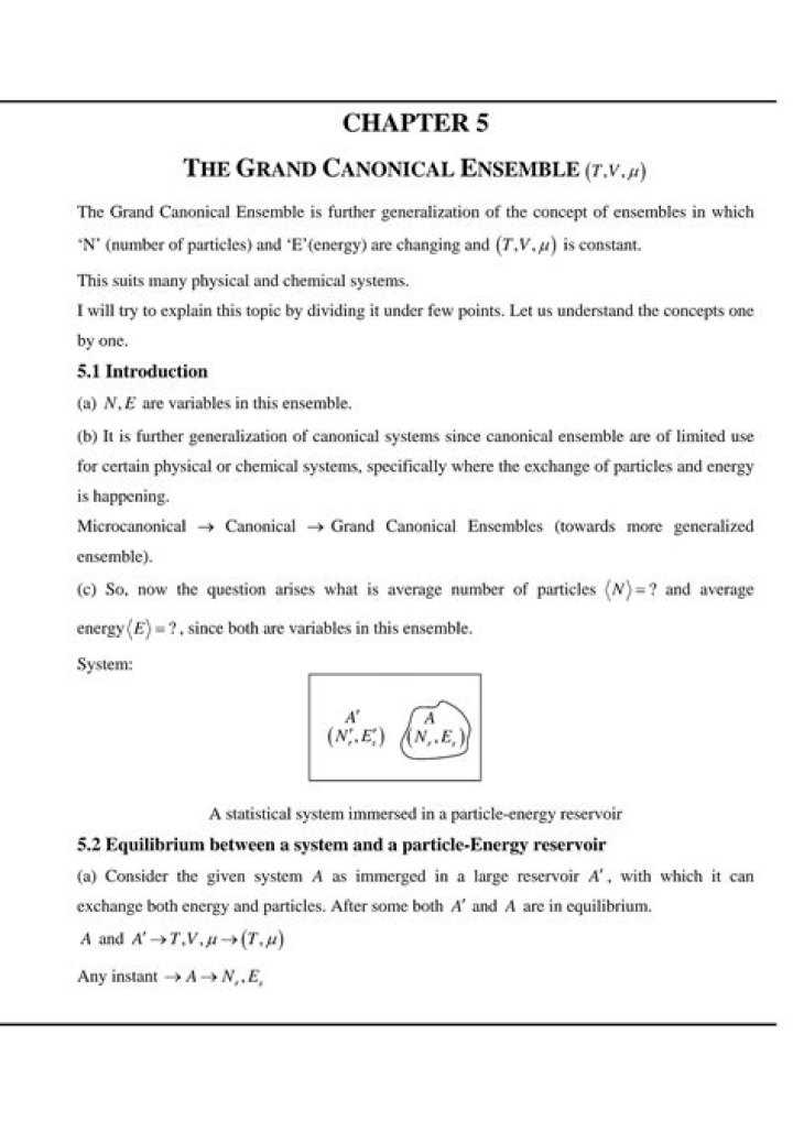 What is grand canonical ensemble with example?