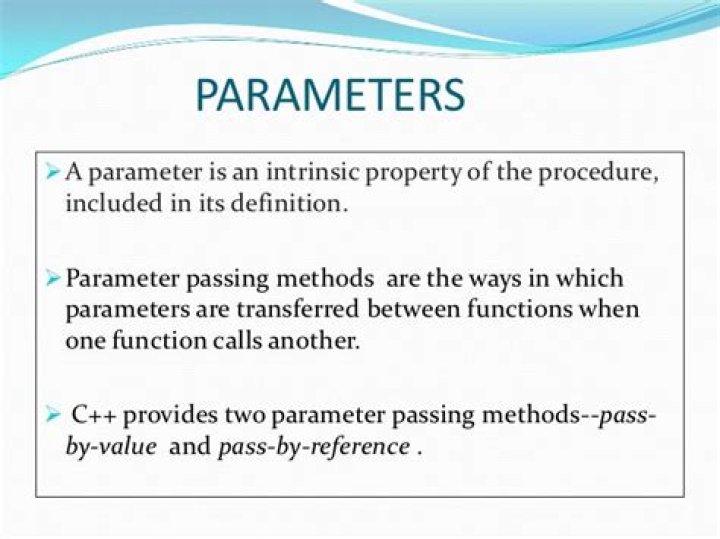What is parameter passing in C?