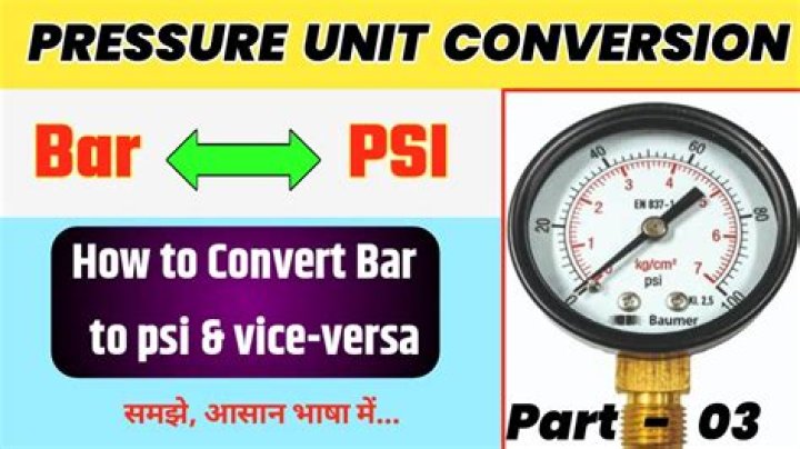 What is relationship between PSI and Bar?