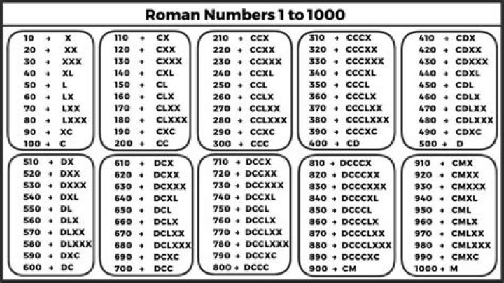 What is the Roman figure 1 to 100?