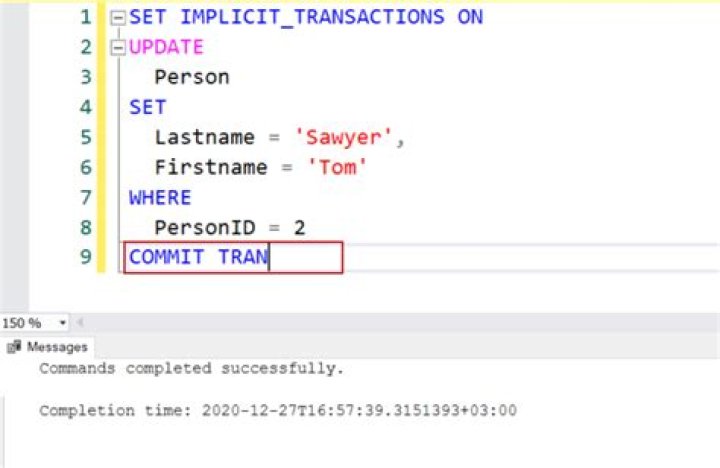 What is transaction in SQL with example?