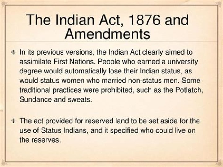 What two changes did the Indian Act of 1884 make?