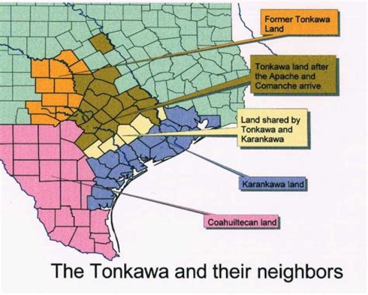 Where did the Karankawas live in Texas?